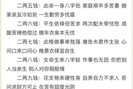 称骨算命男女版加注解,八字算命算婚姻