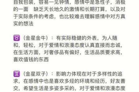 金星星座查询表