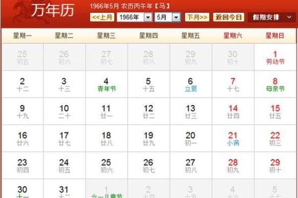 阴历算命日历