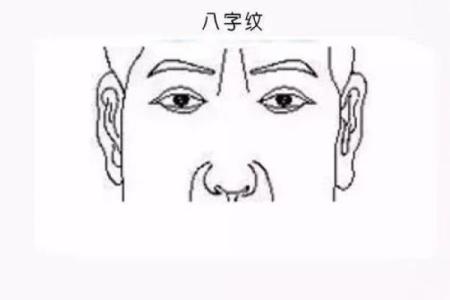 脸上八字纹