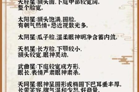 紫薇斗数主星长相
